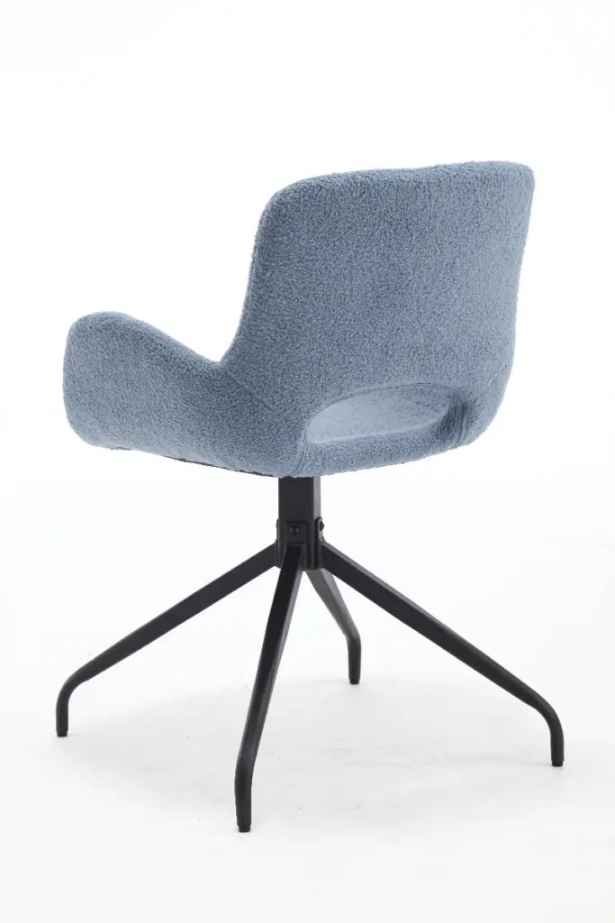 Velvet Upholstered Chair With Metal Legs,modern Accent Without Wheels, Home Office Chair Desk Chair Computer Task Chair With Degree Rotating Navy Blue 5